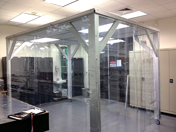 Model SIS-812-D-AL ISO Class 8 Softwall Cleanroom for NASA Langley Research Center Laser Optics Lab